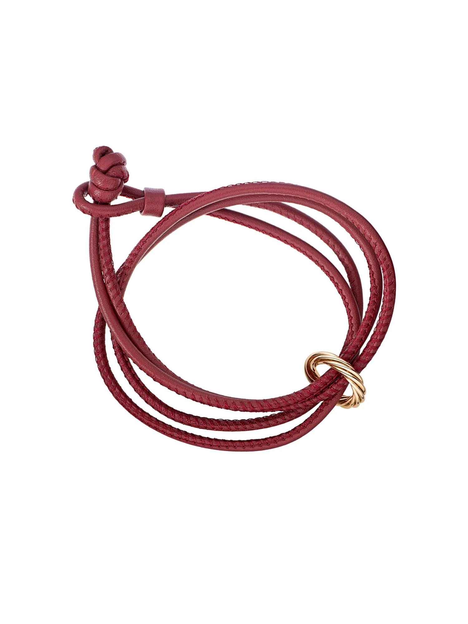 Basics Leather Bracelet Dark Red 4 Basics Leather Bracelet Dark Red - Image 2